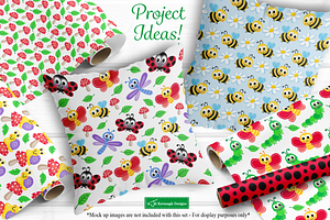 Cute Bugs Digital Paper,Insects -P49