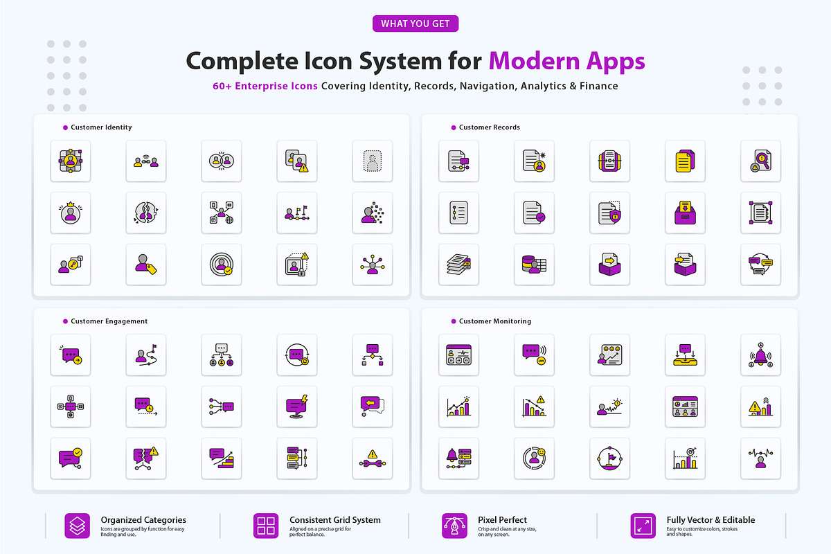 CRM Dashboard Icons, an Outline Icon by vexper (Photo 2 of 10)
