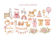 Watercolor boho nursery clipart, an Illustration by AquarelleSpace (Thumbnail 2 of 5)