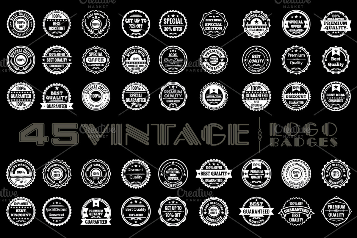 45 Vintage Logo Badges, a Branding & Logo Template by on3stepThemes