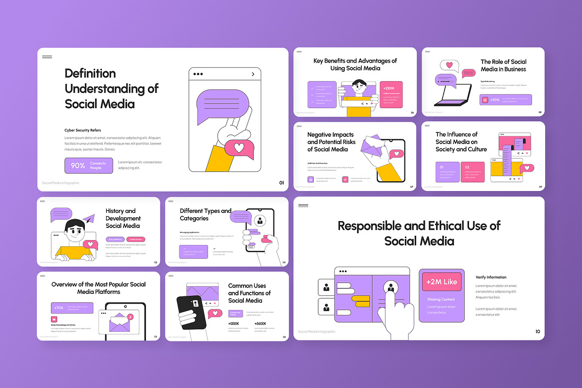 Social Media Infographic PowerPoint, a Presentation Template by Antstheme (Photo 3 of 4)