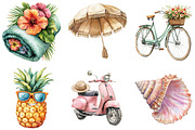 Summer Vacation Clipart, an Illustration by Libby Wishes (Thumbnail 2 of 4)