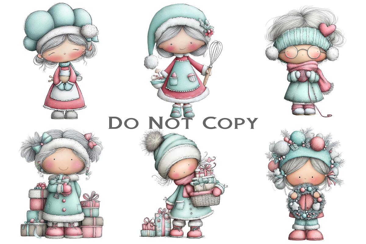 Cute Mrs Claus Clipart, an Illustration by Craft Nest (Photo 7 of 9)