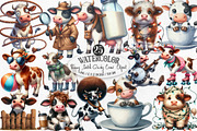 Funny Sketch Quirky Cows Clipart, an Illustration by Designking (Thumbnail 1 of 4)