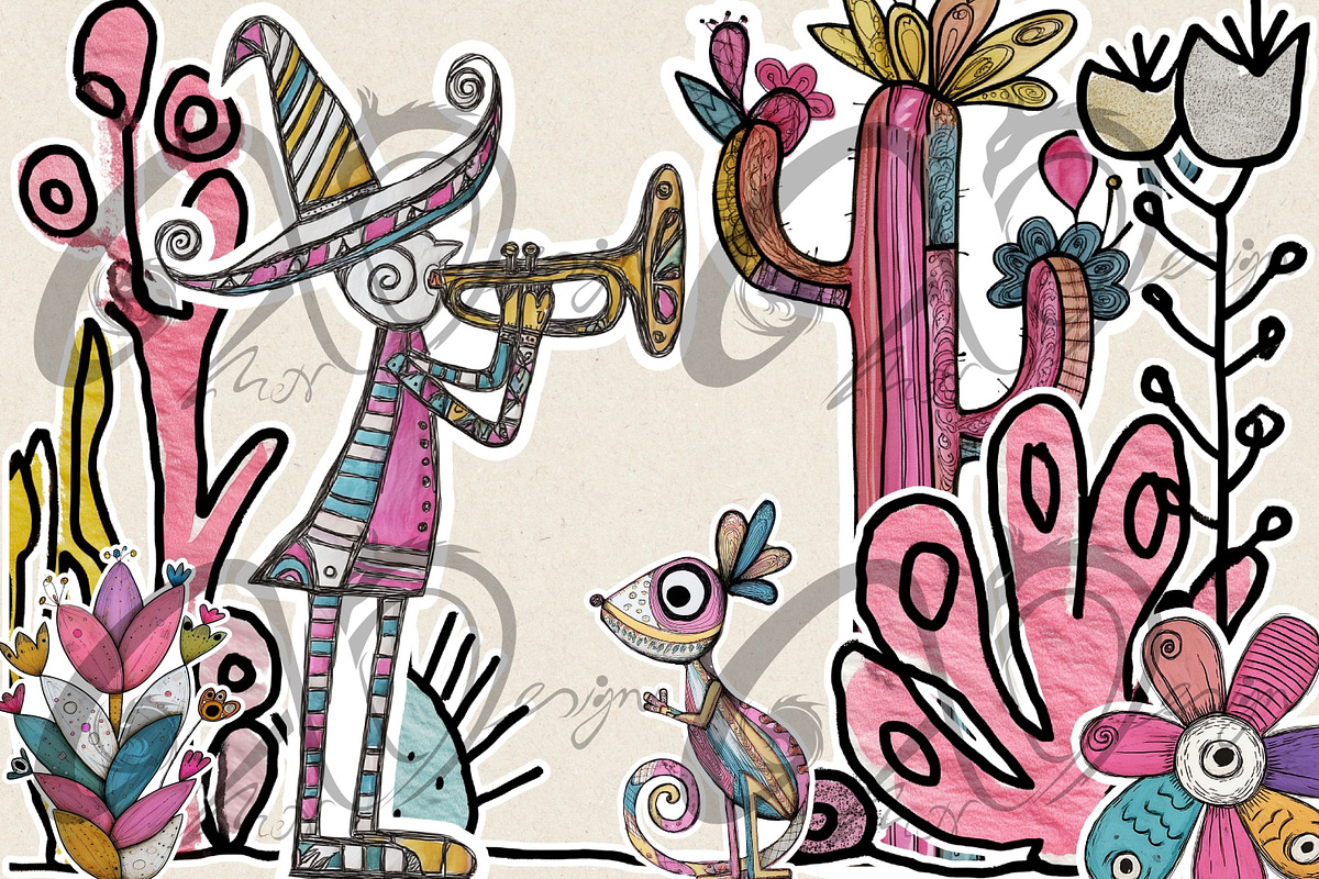 Mariachi Magic: playful Mexican, a Person Illustration by NiiiNArt (Photo 3 of 8)