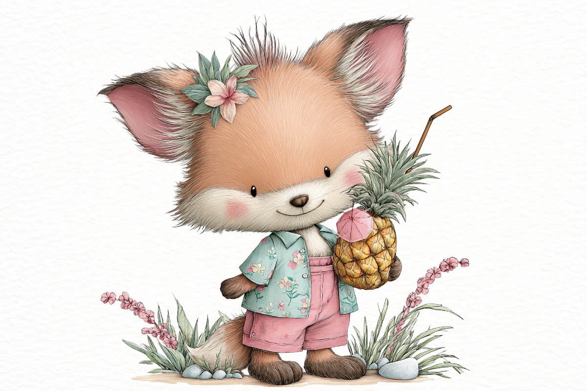 Whimsical summer fox clipart, an Illustration by Designworld (Photo 5 of 5)