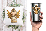 30 Whimsical Christmas Angel Clipart, a Seasonal Illustration by V Design Creator (Thumbnail 5 of 10)