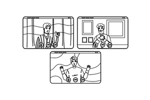 chat webinar video conference man, a Person Illustration by pikepicture