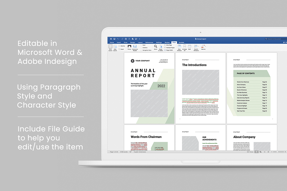 Annual Report | MS Word & Indesign, a Brochure Template by Leaflove (Photo 10 of 10)