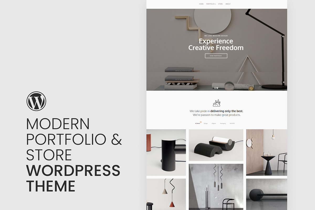 Modern Portfolio & Store Theme, a WordPress Template by Pixflow (Photo 2 of 11)