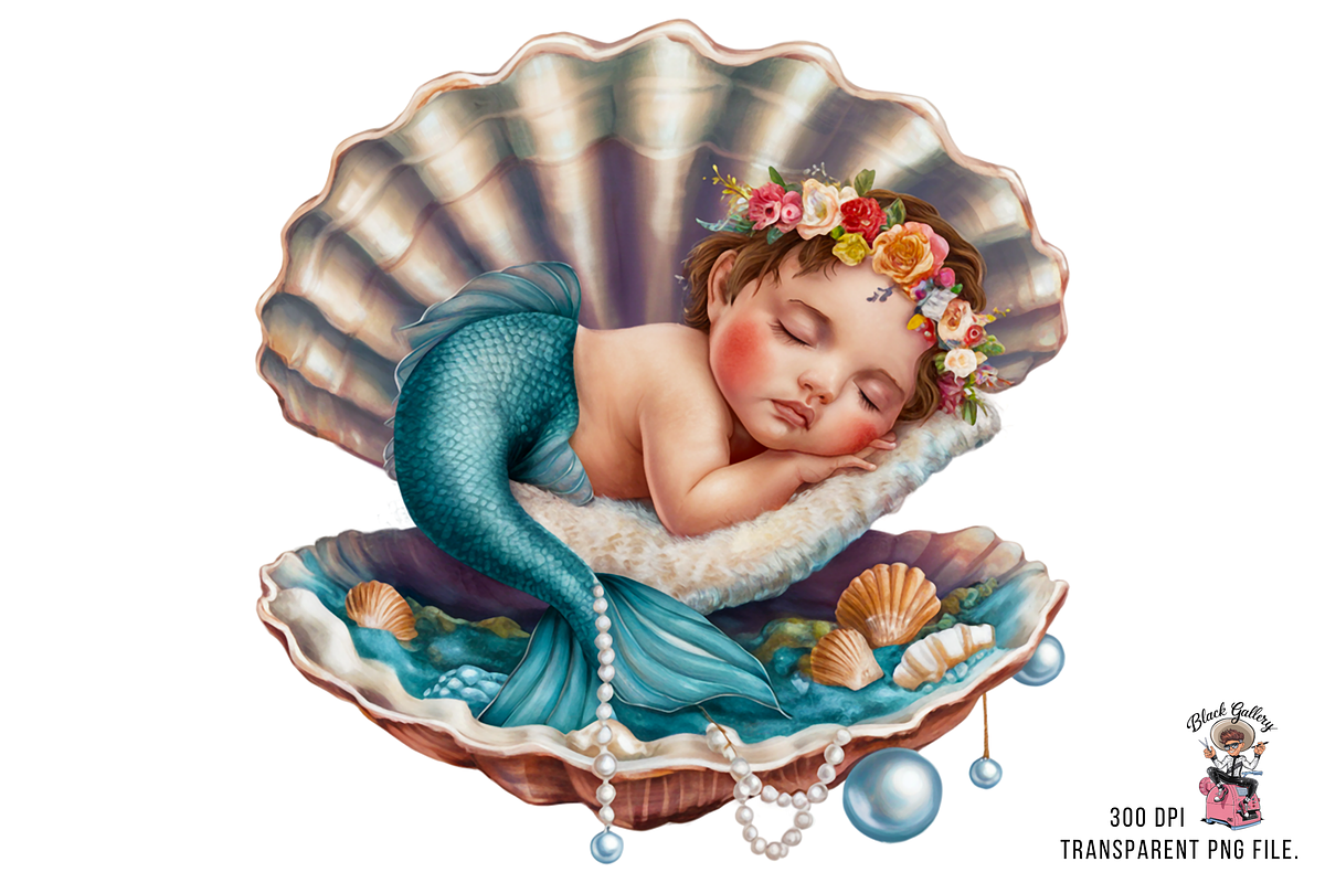 Mermaid PNG, Sea Shell PNG Bundle, a Graphic by Clipart Bloom (Photo 3 of 14)