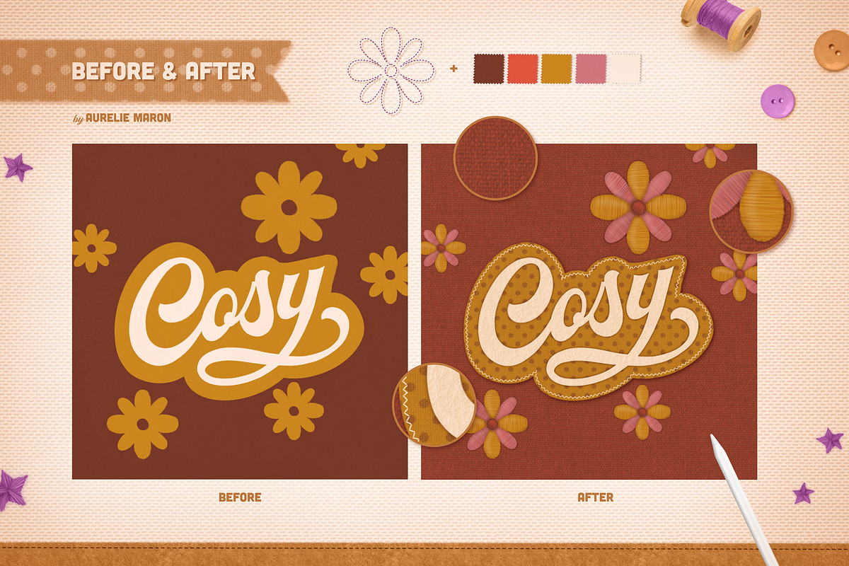 Textile Lettering Toolkit, a Brush Add-On by Aurelie Maron (Photo 5 of 6)