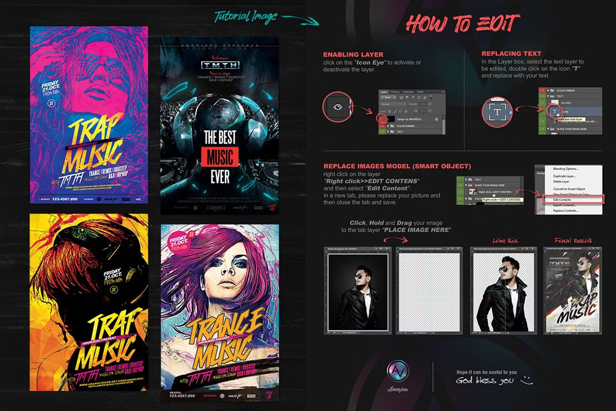 Flyer Templates & Model Stock Bundle, a Flyer Template by Amorjesu.com (Photo 8 of 10)