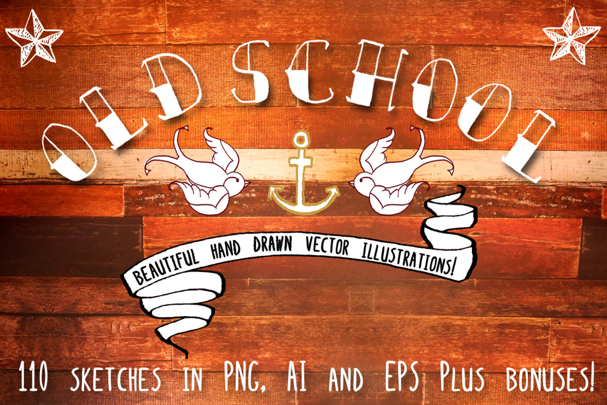 Old School Tattoo Vector Bundle, an Education Illustration by Violet LeBeaux (Photo 2 of 4)
