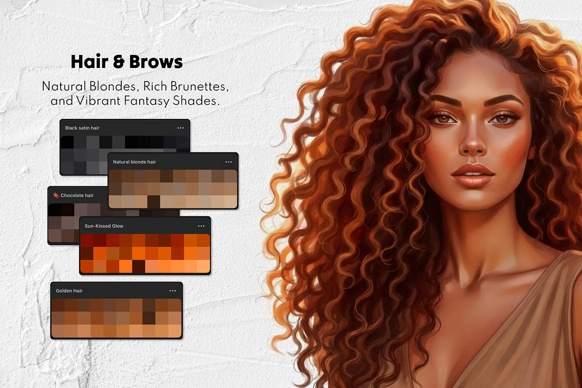 25 Portrait Procreate Color Palettes, a Palette Add-On by Selentaori Studio (Photo 4 of 8)