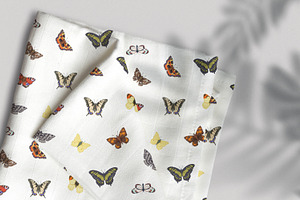 Vintage Butterflies Seamless Pattern