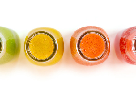 Colourful smoothie juice bottles iso containing juice, bottle, and isolated