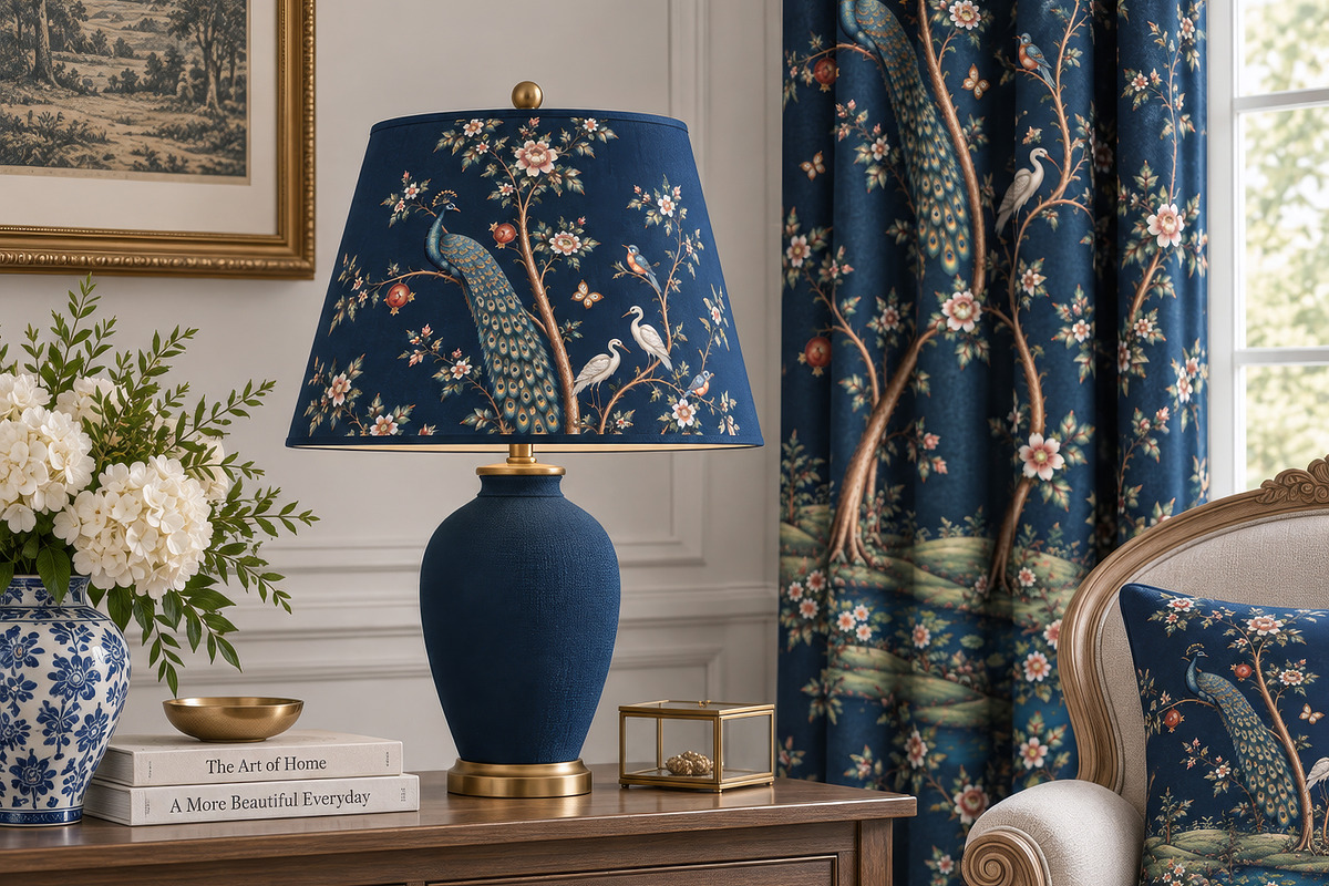 Navy Blue Chinoiserie Wall Mural, a Wallpaper Graphic by by creative paper (Photo 16 of 20)