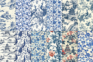 Chinoiserie Seamless Patterns