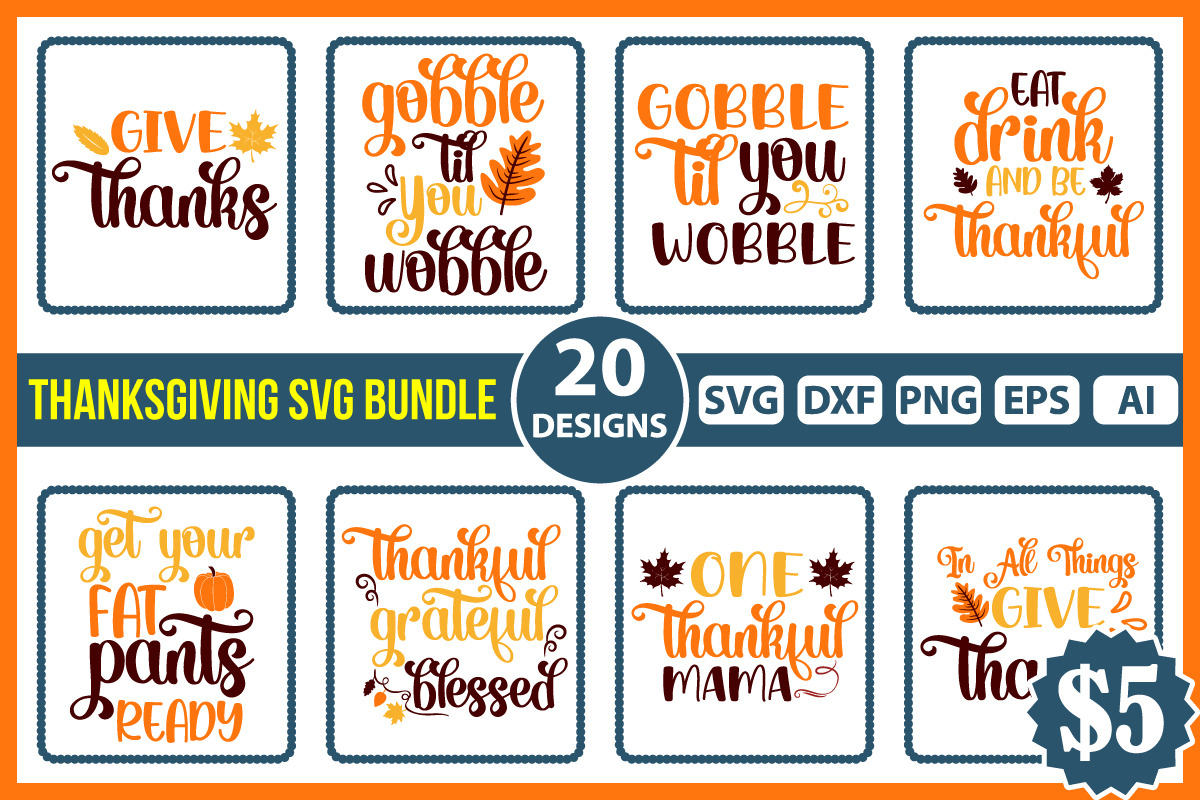 Thanksgiving Mega SVG Bundle, an Object Graphic by FunnySVGCrafts (Photo 6 of 11)