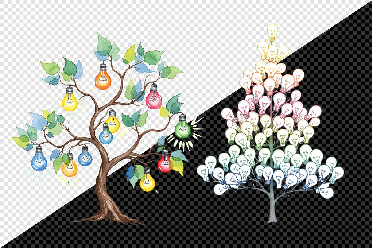 Christmas Lights Tree Clipart PNG, an Illustration by Creative Art (Photo 8 of 11)