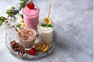 Milkshake from strawberry, banana, a Food & Drink Photo by Yulia Furman