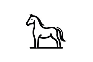 Minimalist Horse Vector Logo, a Branding & Logo Template by Vectorium Studio