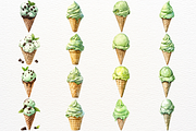 Watercolor Ice Cream PNG Dessert, a Food Illustration by SugarCloudStudioArt (Thumbnail 2 of 6)