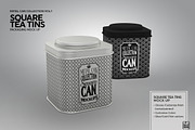 Square Tea Tins  Packaging Mock Up, a Cups & Container Mockup by INCDesign (Thumbnail 3 of 5)