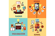 Flat concept web education, an Outline Icon by Vector Tradition (Thumbnail 1 of 3)