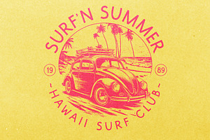 Surfing Skating Summer Illustrations