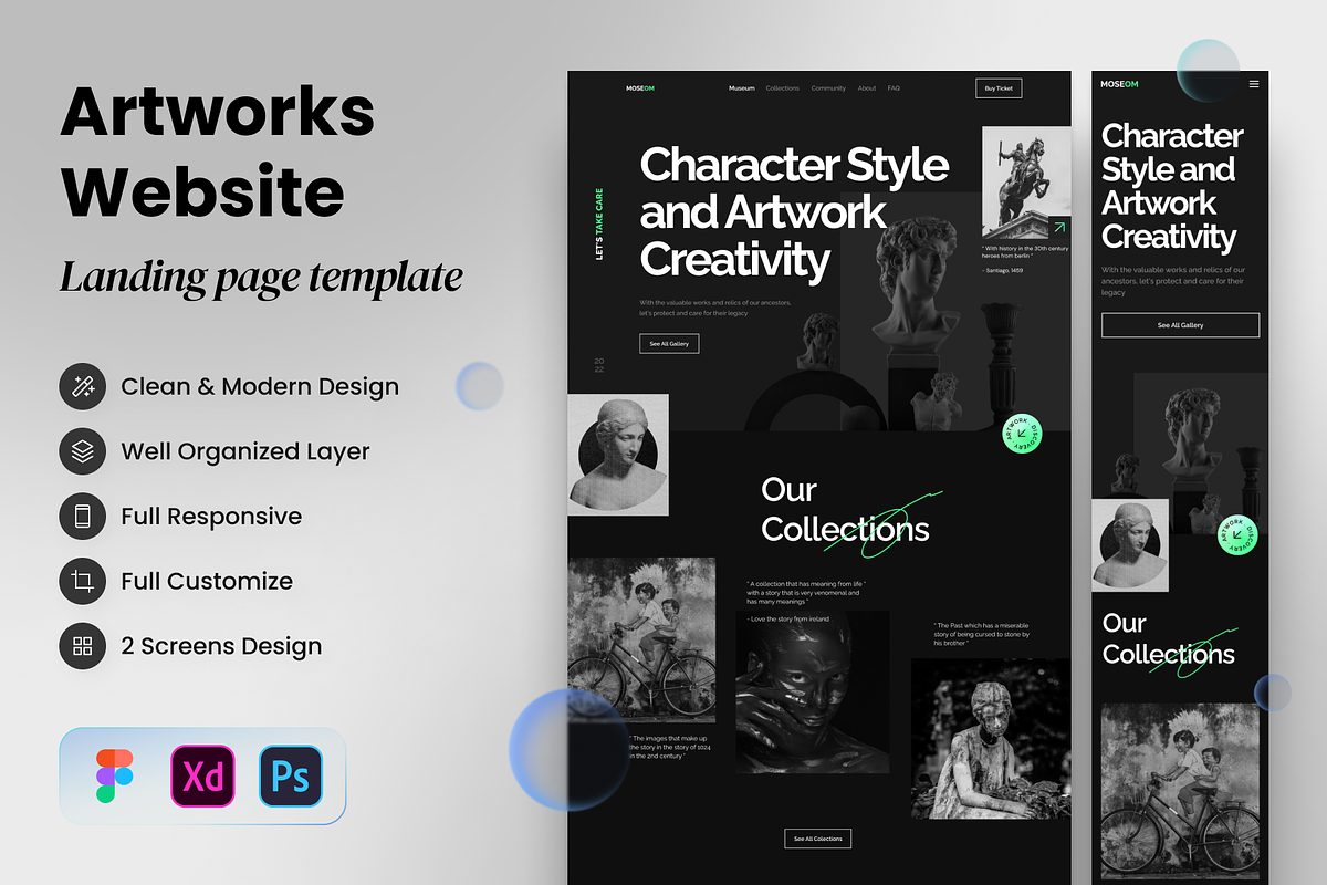 Artworks - Artworks Landing Page, a Landing Page Template by SLAB! Design (Photo 1 of 5)
