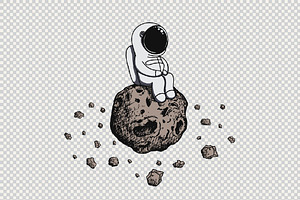 Astronaut Travel On Asteroid