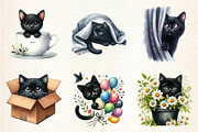 Black Cat Peeking Clipart, an Illustration by DreamArtGraphic (Thumbnail 3 of 4)