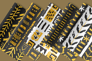 Yellow Black African Mudcloth