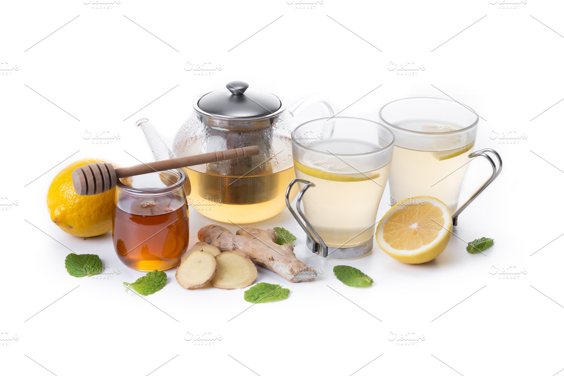 Ginger tea with honey and lemon, a Food & Drink Photo by etorres69