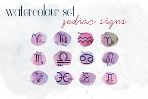 Zodiac Signs Watercolor Backgrounds