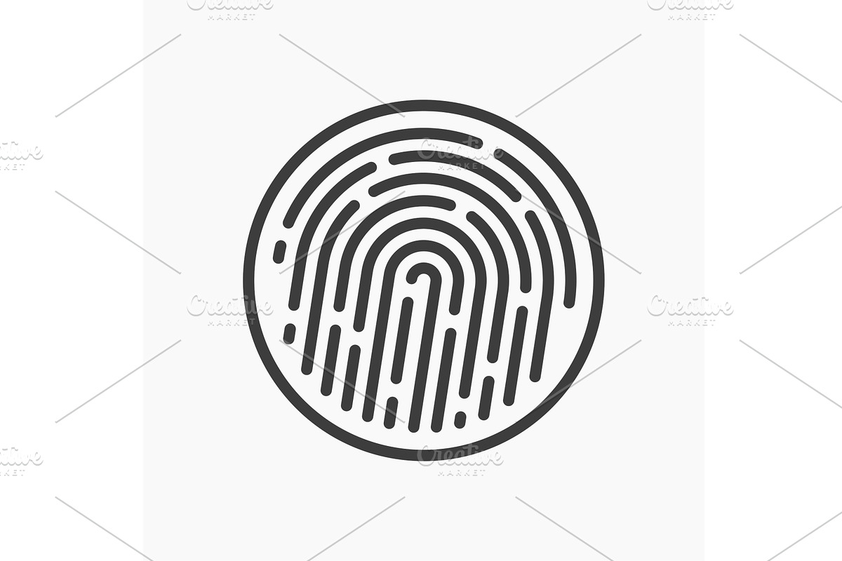 a fingerprint icon isolated on white, an Object Illustration by IfH