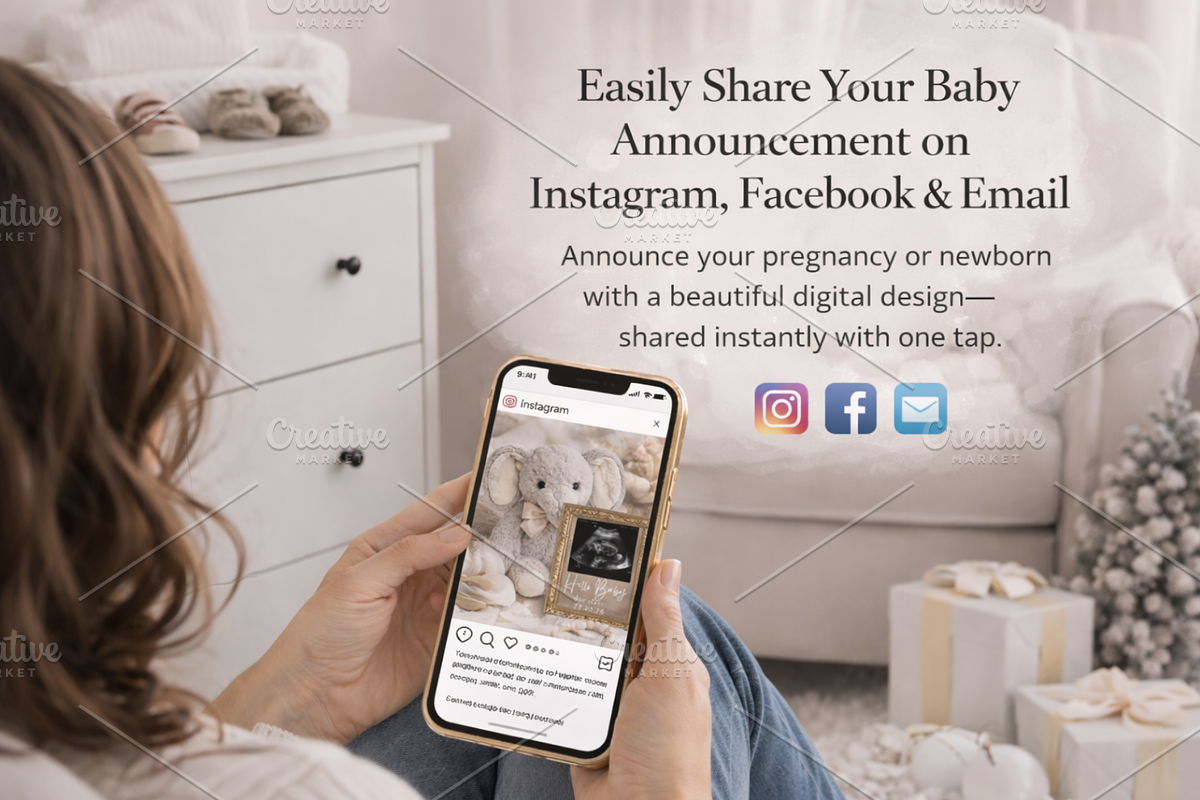 Neutral Baby Announcement Template, a Social Media Template by Digiteve (Photo 6 of 6)