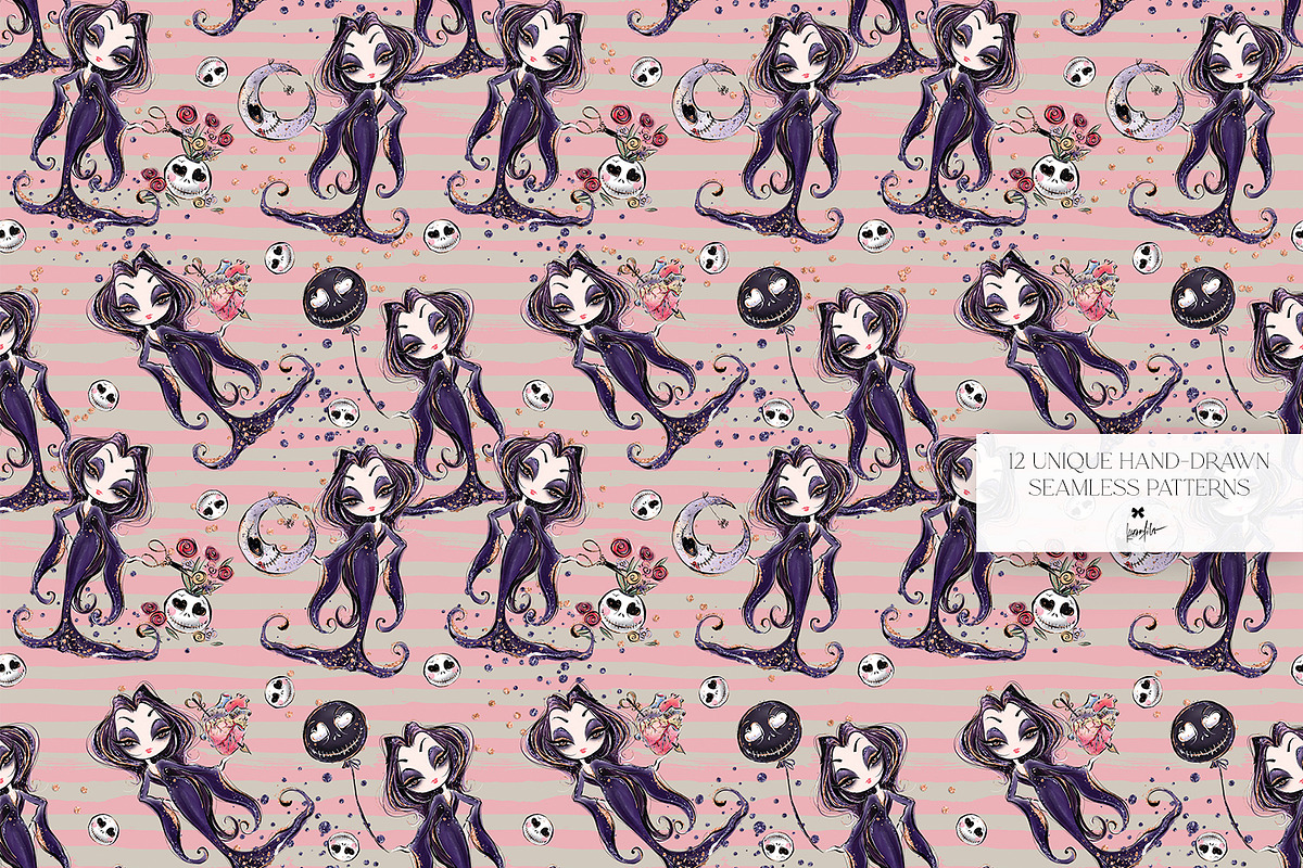 Funny Gothic Valentine Patterns, a Pattern Graphic by KaramfilaS (Photo 7 of 16)