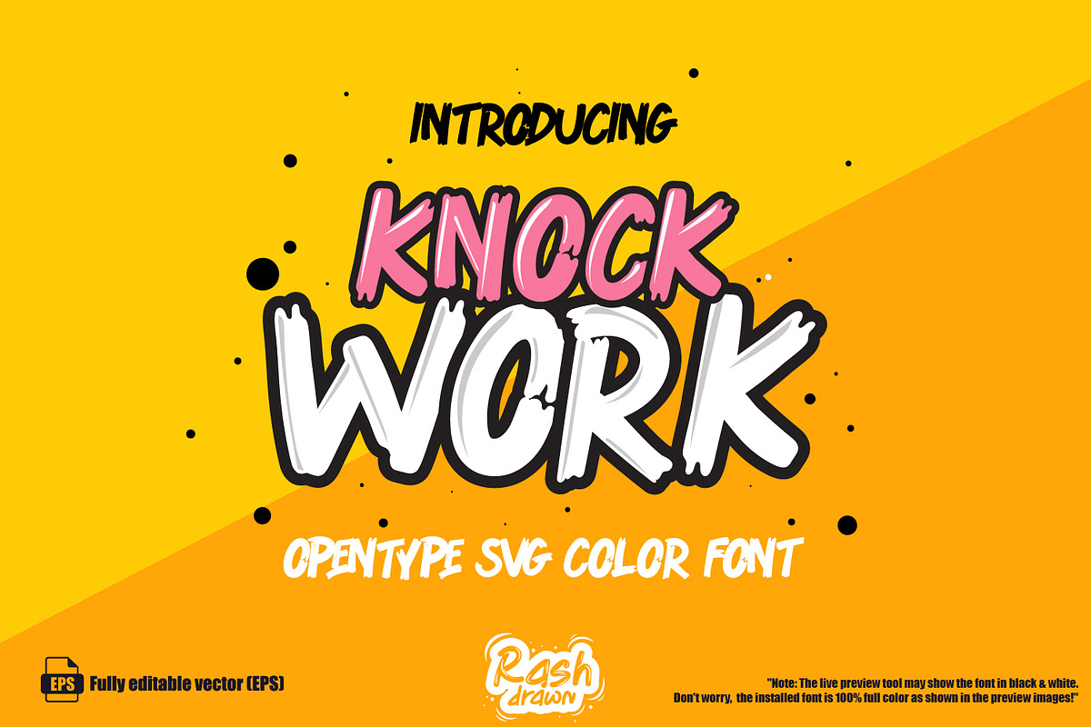KNOCKWORK - Comic SVG Color Font, a Handwritten Font by Rashdrawn (Photo 1 of 7)