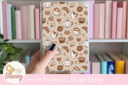 Cozy Cat Tea Time Seamless Pattern, a Pattern Graphic by CpSnowy (Thumbnail 4 of 5)