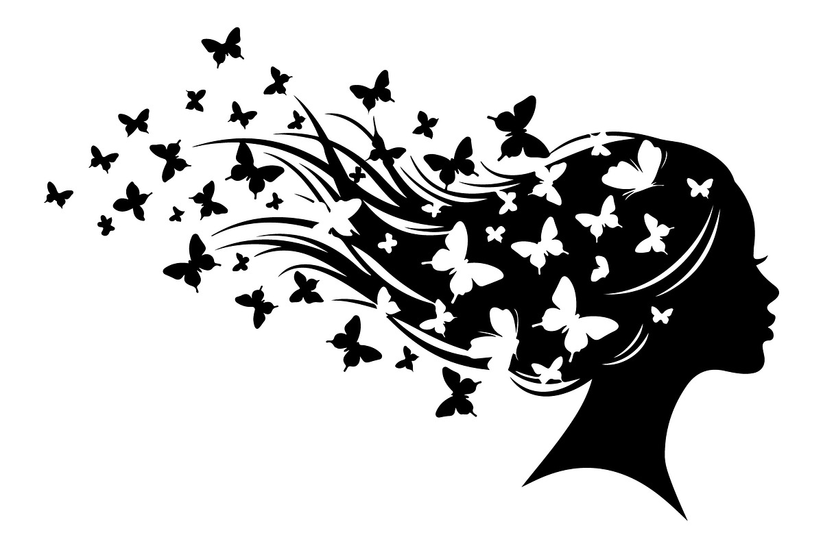 Woman Butterfly Hair Silhouette, an Object 3D Model by yasushie (Photo 30 of 31)