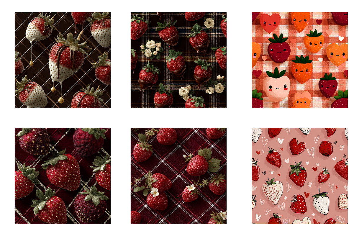 Valentines Strwberry Digital Papers, an Illustration by Designworld (Photo 3 of 4)