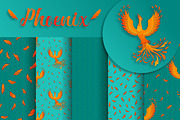 Phoenix. 5 vector patterns + bonus, a Pattern Graphic by Alla_Ri_Shop (Thumbnail 1 of 6)