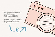 Pink camera clipart illustration, an Illustration by Allyson Johnson (Thumbnail 3 of 3)