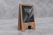 Wood Poster Stand Mockup, a Product Mockup by xavier_studio (Thumbnail 4 of 5)