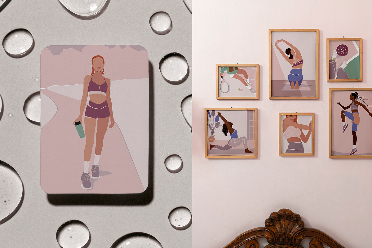 Sporty Girls Illustration set, a Healthcare Illustration by TiriCo (Photo 10 of 11)