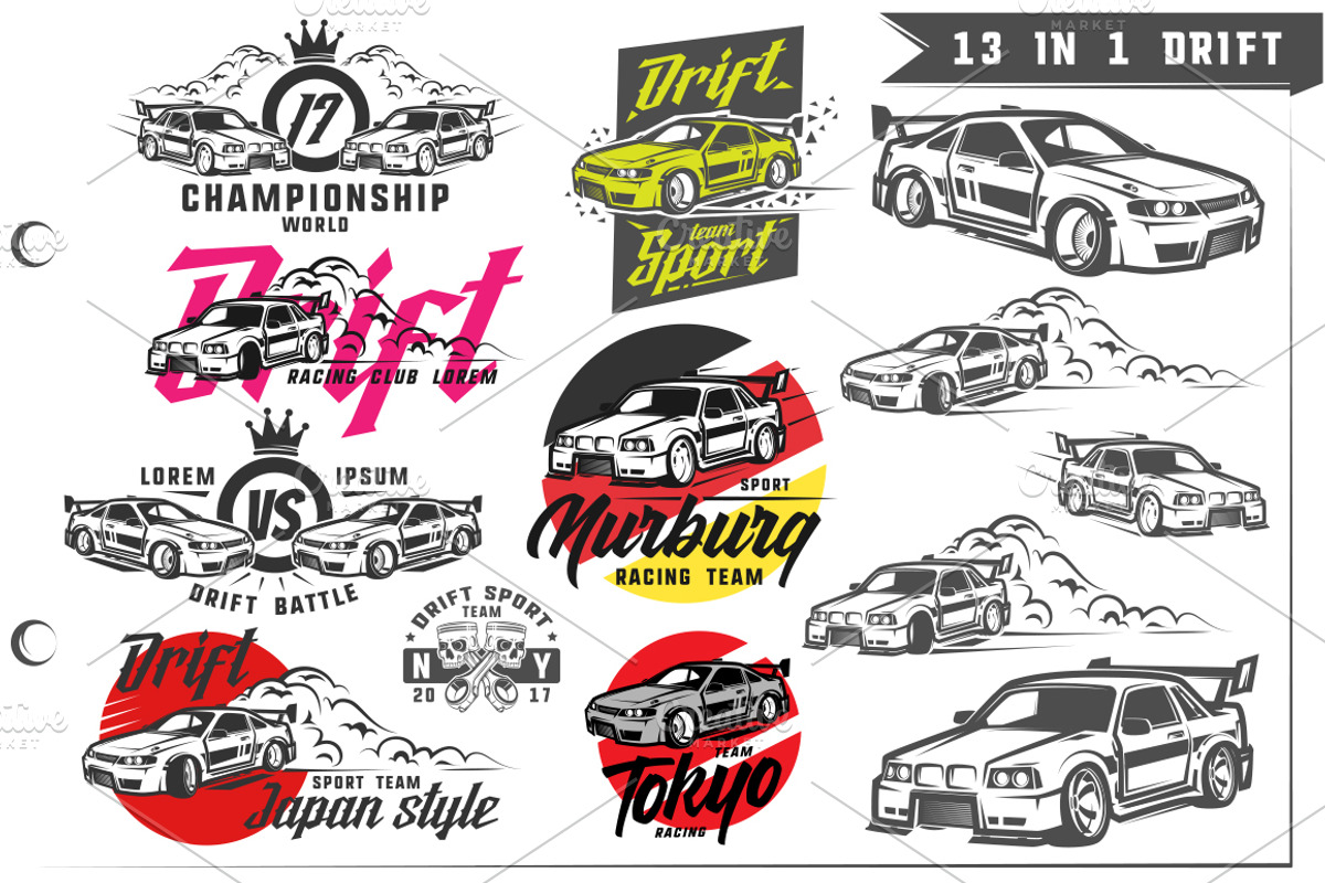 13 in 1 set of Drift Sport Cars, a Graphic by Hadanello88 (Photo 5 of 5)