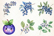Watercolor Blueberries Clipart, an Illustration by Libby Wishes (Thumbnail 10 of 11)